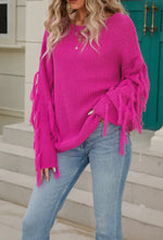 Load image into Gallery viewer, Solid Color Tassle Pullover
