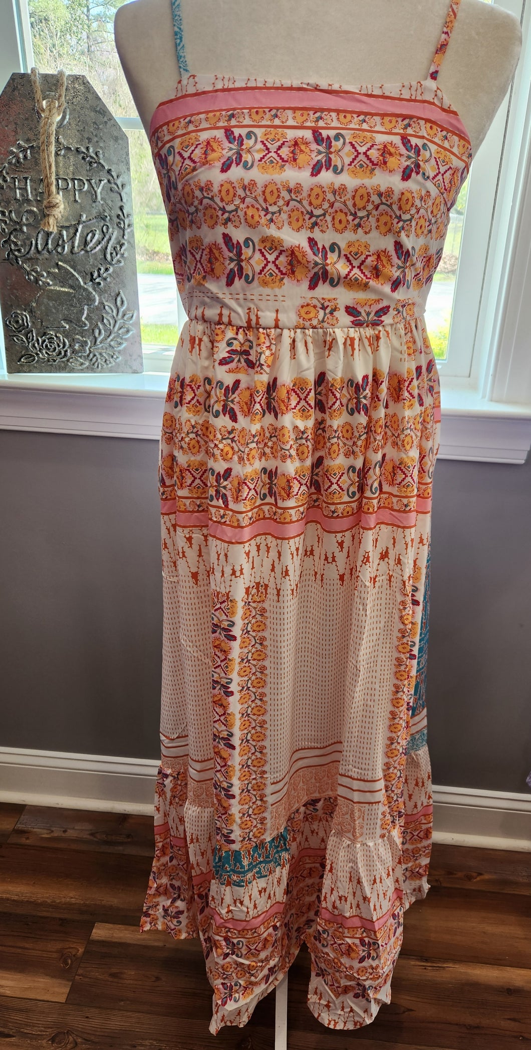 Boho Floral Square Neck Sundress