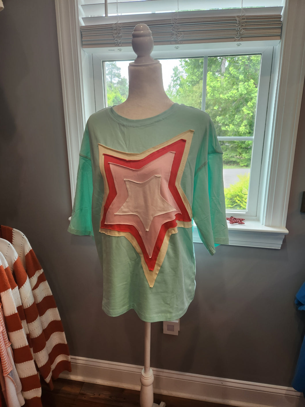 star color block oversized tee