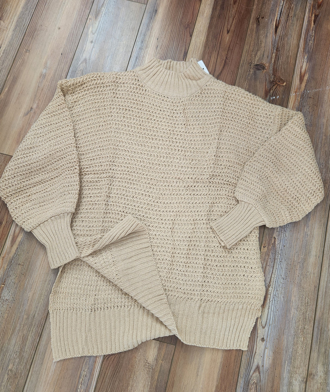 Tucked Hand Side Split Knit Sweater