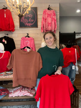 Load image into Gallery viewer, Drop Half Sleeve Crew Neck Sweater
