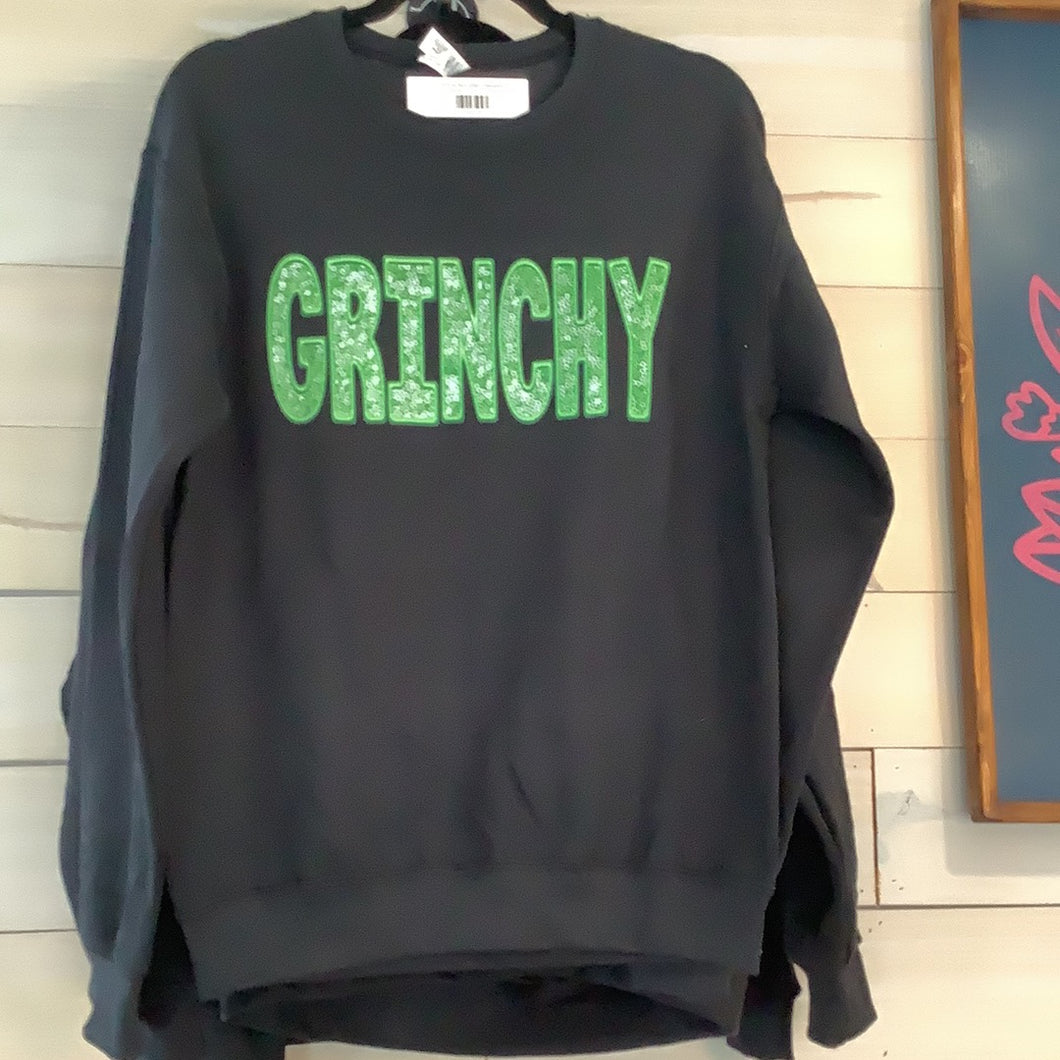 Grinchy faux glitter Sweatshirt