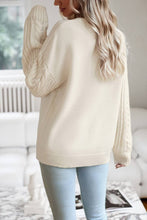 Load image into Gallery viewer, WOMEN SOLID CABLE KNIT SLEEVE SWEATER
