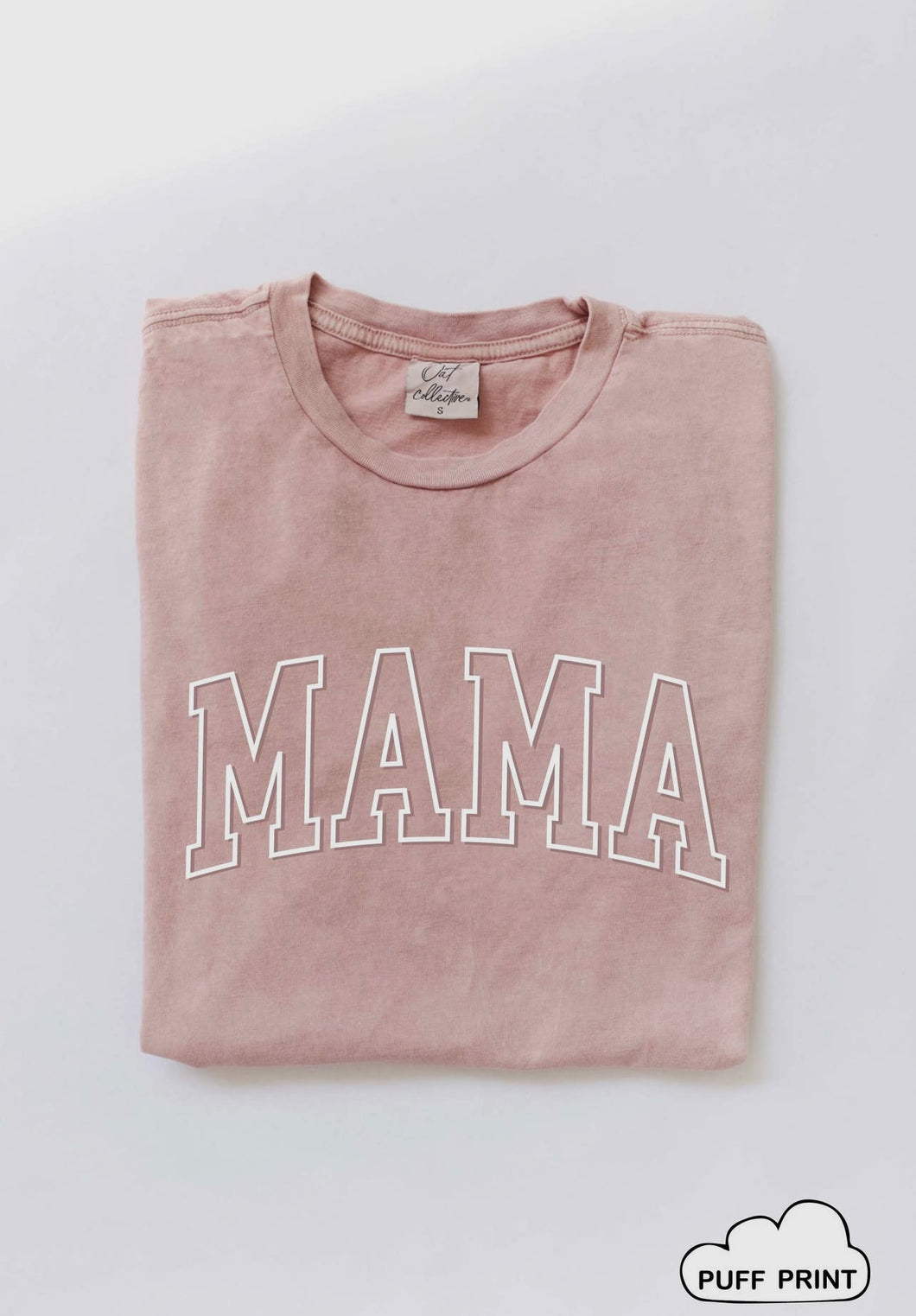 MAMA puff print mineral washed t shirt