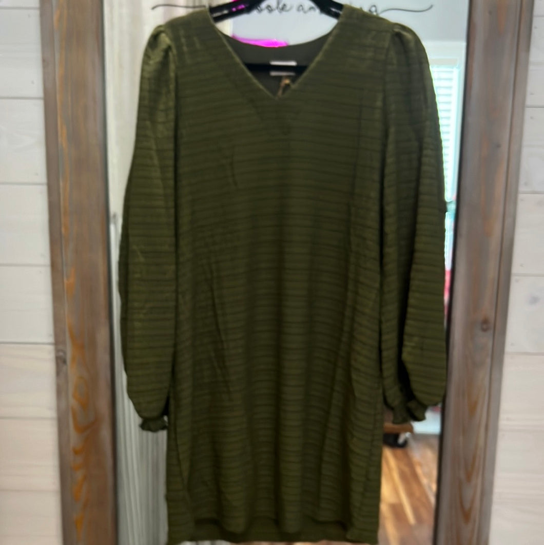 Dress-Rayon Crinkled Olive