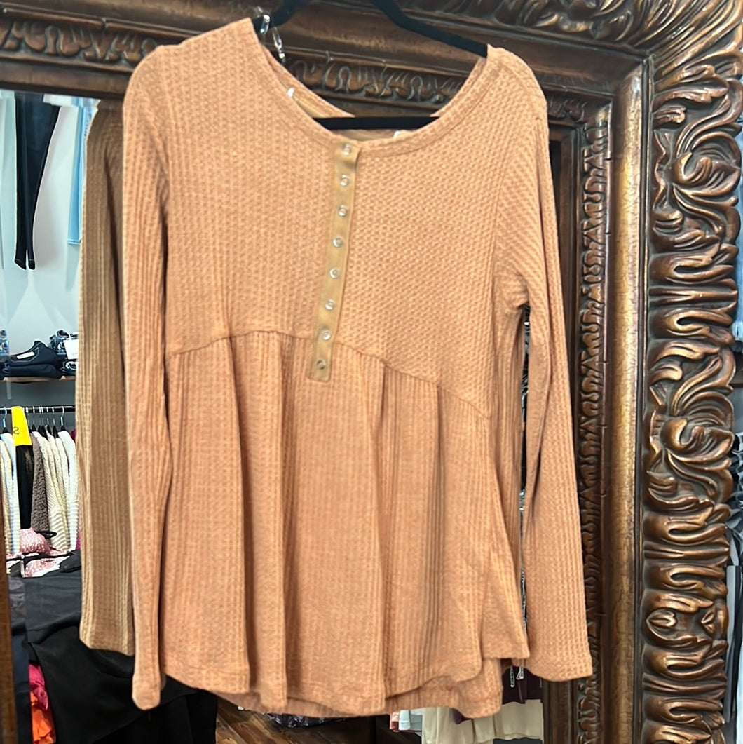 Babydoll Waffle Long Sleeve