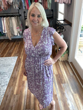 Load image into Gallery viewer, Purple Floral Button Dress
