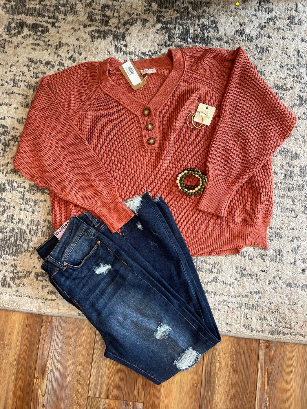 Three Button Sweater