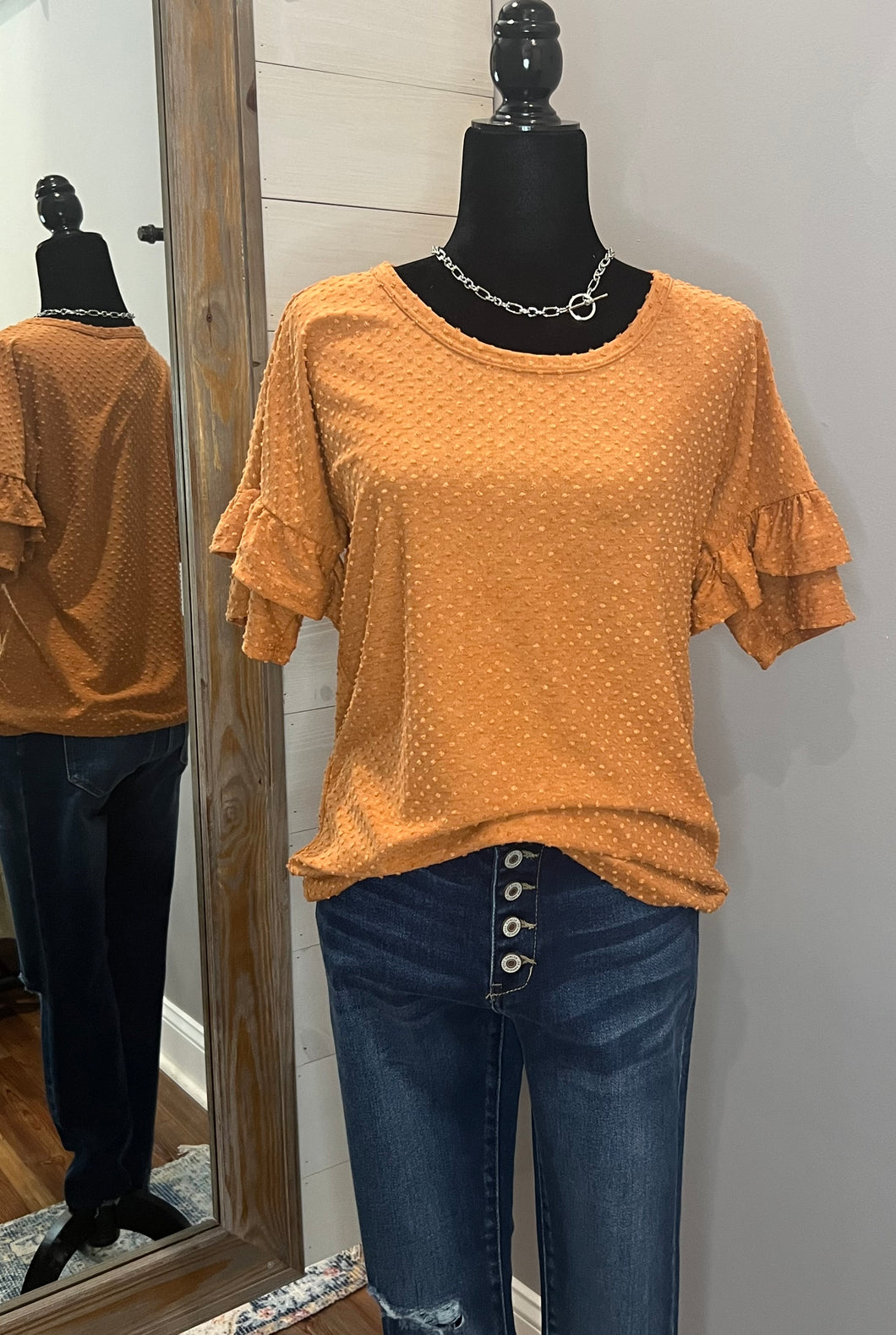 Short Sleeve Crew Neck Blouse