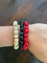 Load image into Gallery viewer, Wood beaded layer stack bracelets
