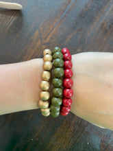 Load image into Gallery viewer, Wood beaded layer stack bracelets
