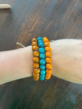 Load image into Gallery viewer, Wood beaded layer stack bracelets
