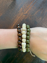 Load image into Gallery viewer, Wood beaded layer stack bracelets
