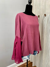 Load image into Gallery viewer, Plum Purple Long Sheer Sleeve Top
