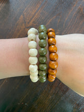 Load image into Gallery viewer, Wood beaded layer stack bracelets
