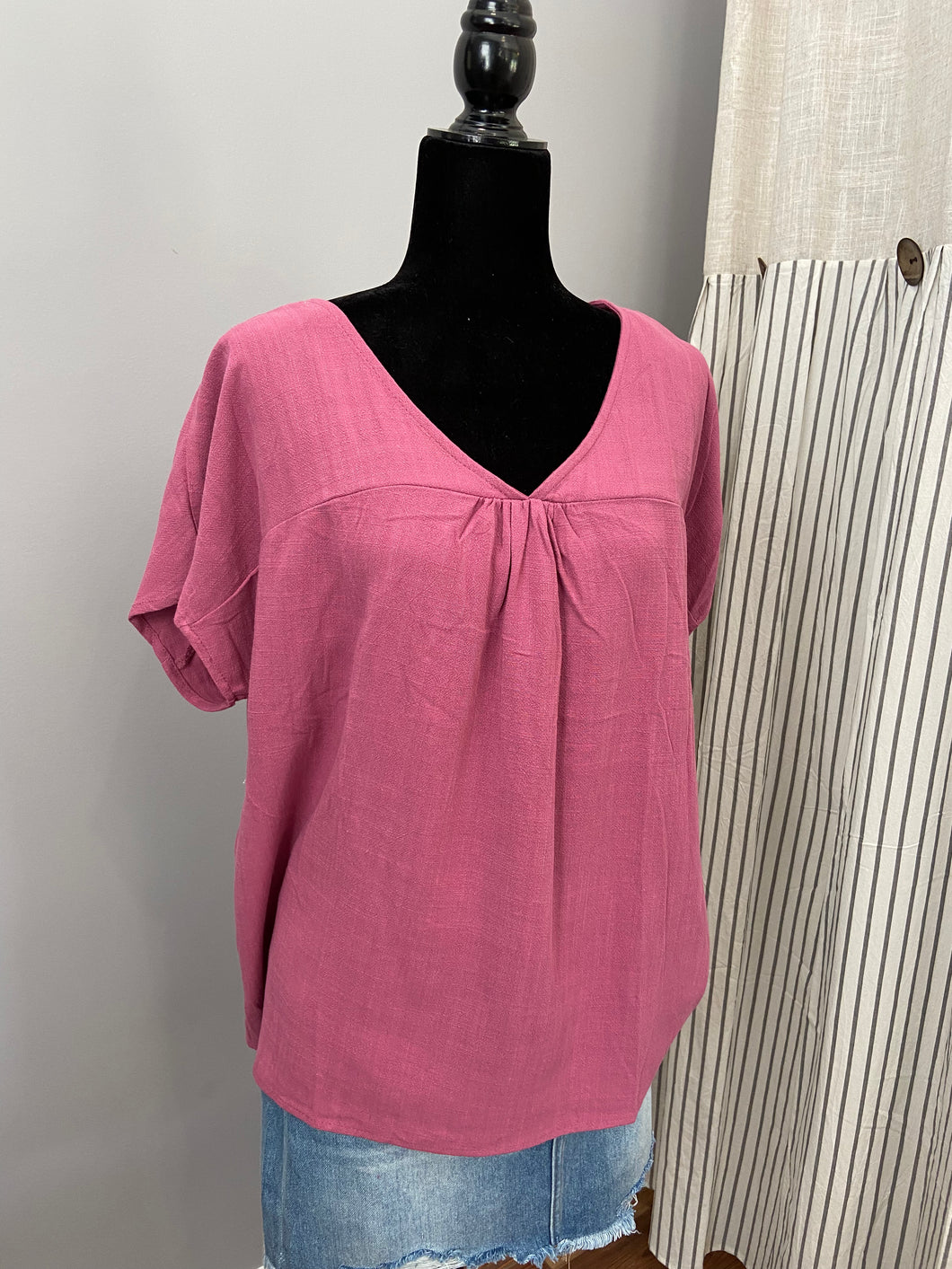 Plum V-Neck Blouse