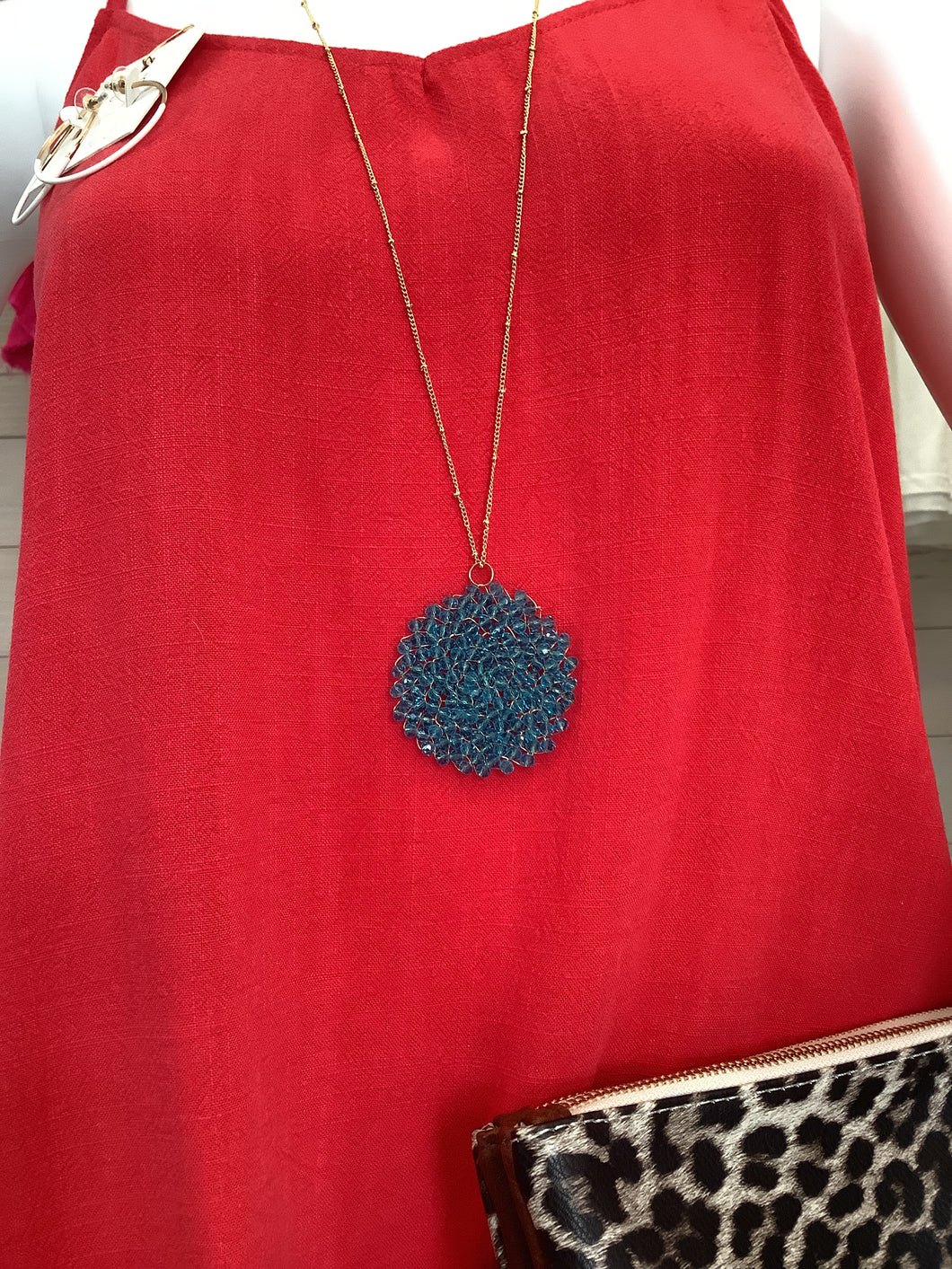 Beaded Circle Pendant Necklace