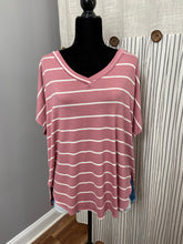 Load image into Gallery viewer, Mauve White Striped Top
