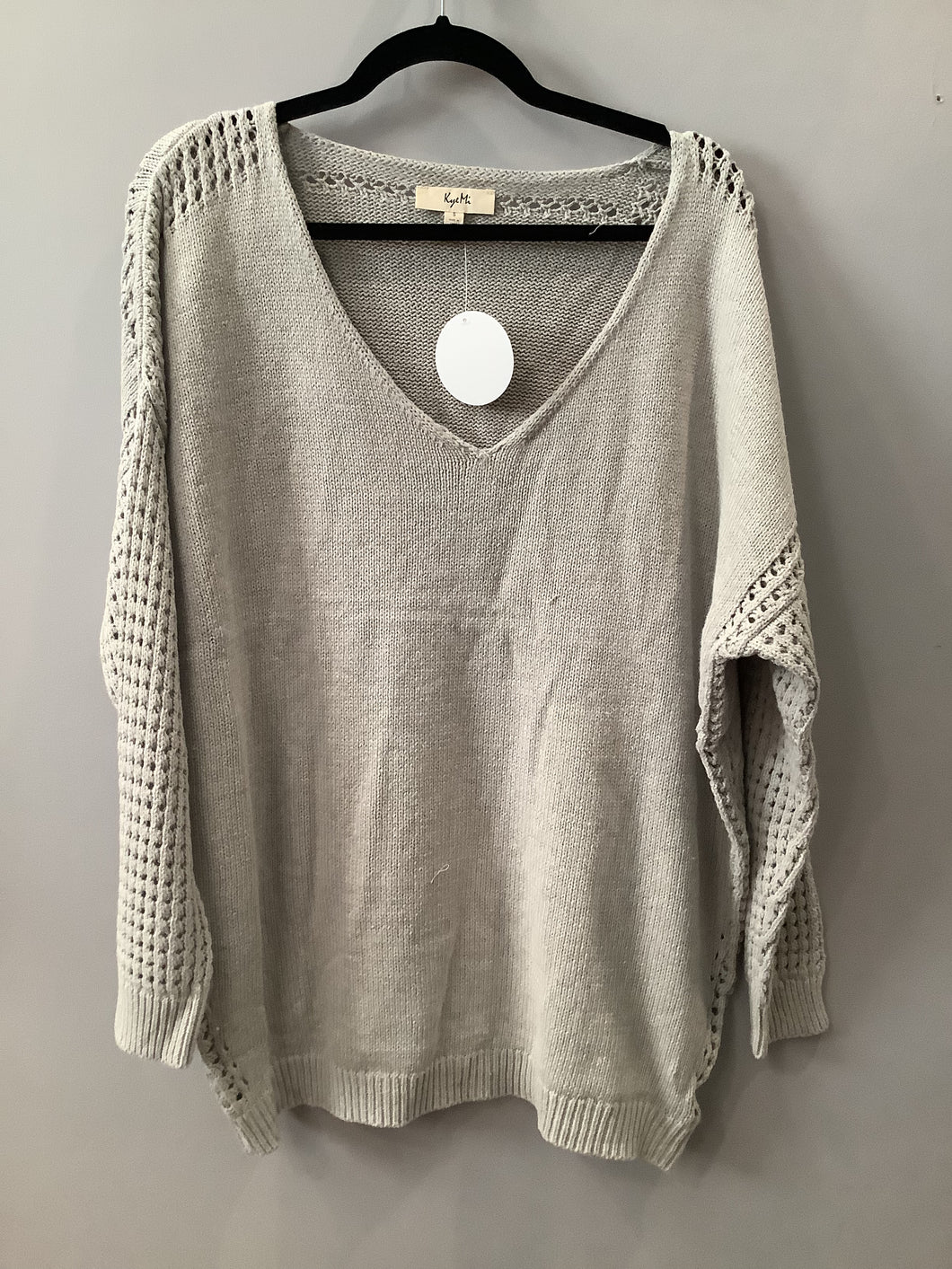 oversized lightweight knit sweater with side holes