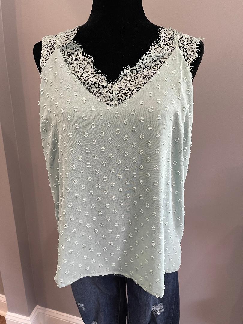 Polka Dot Lace Sheer Tank