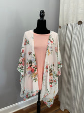 Load image into Gallery viewer, Floral print kimono with flowy sleeves
