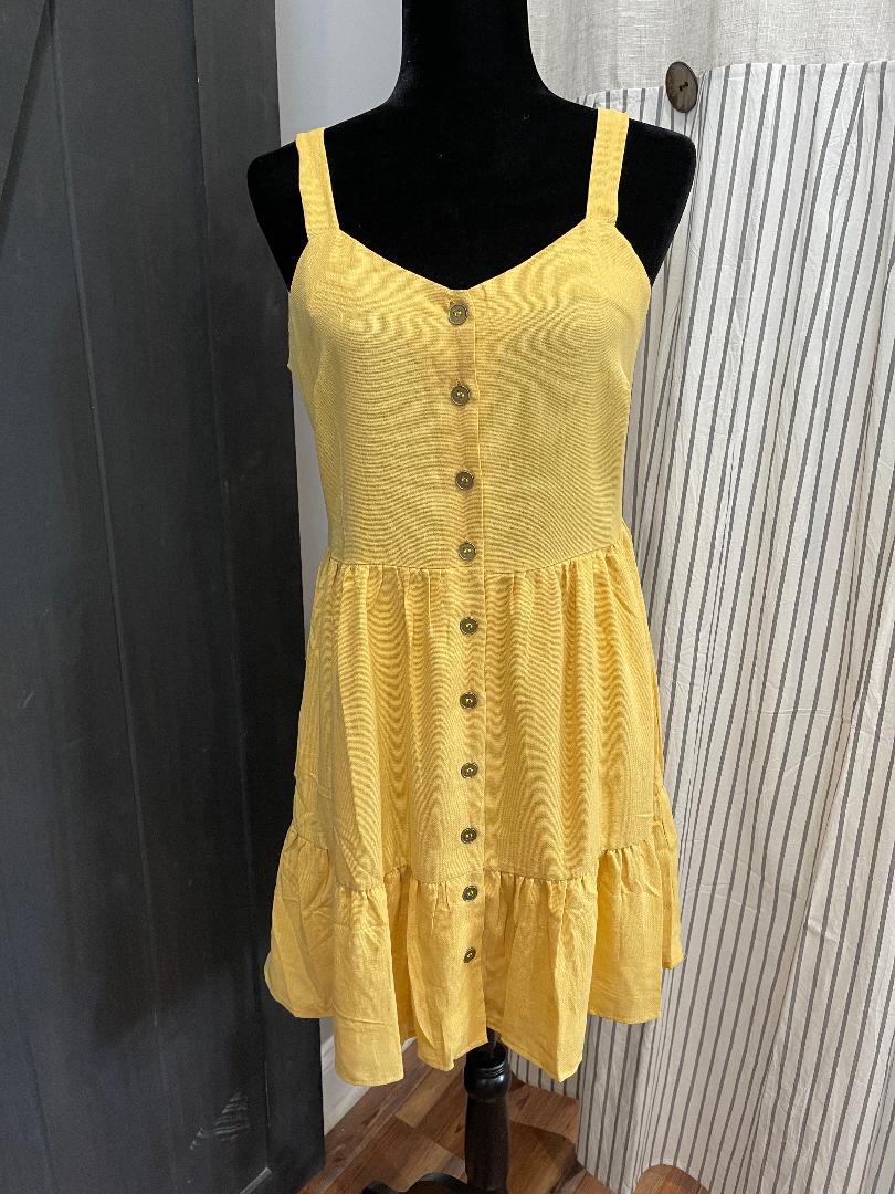 mustard yellow tiered sundress