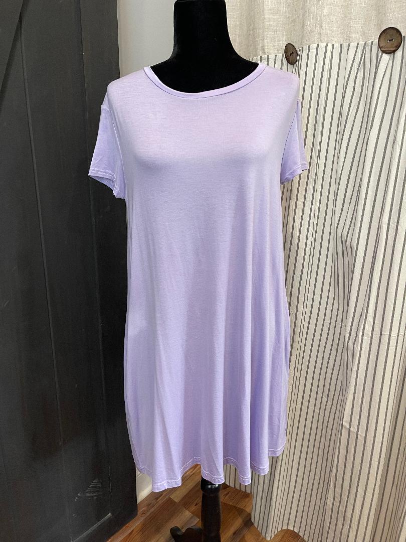 Purple crew neck dress