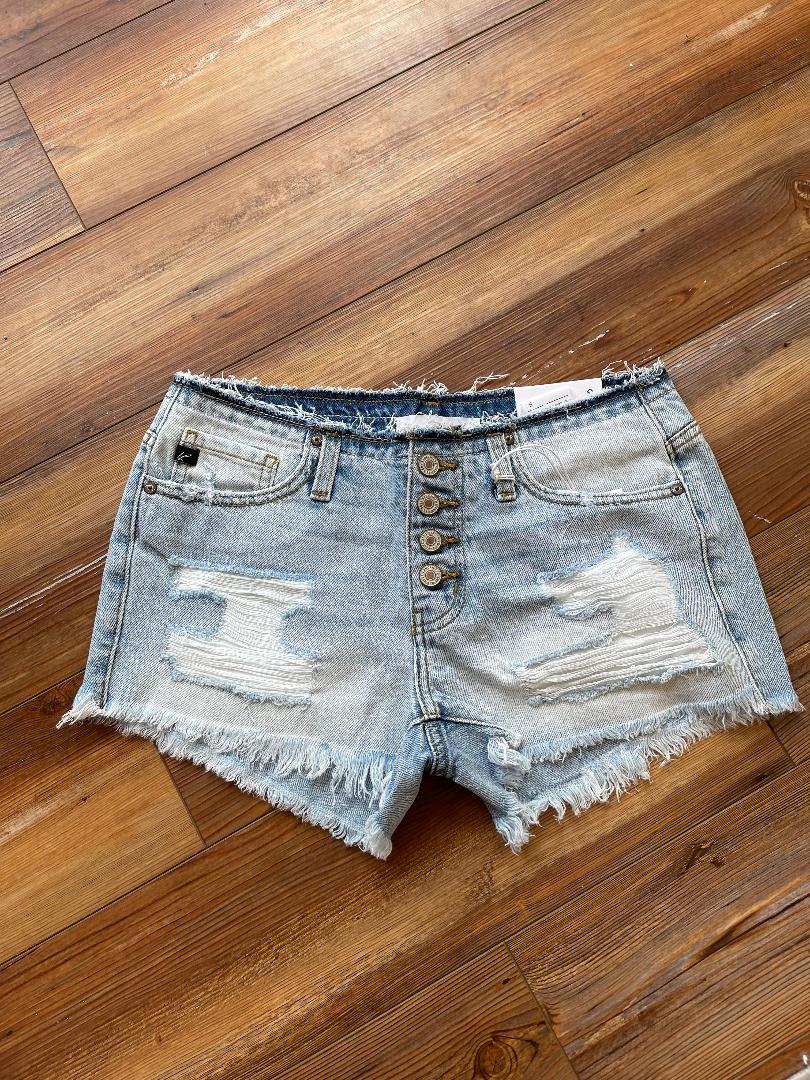 Kancan Button Fly Denim Shorts